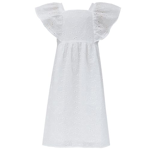Vestido blanco calado para niña
