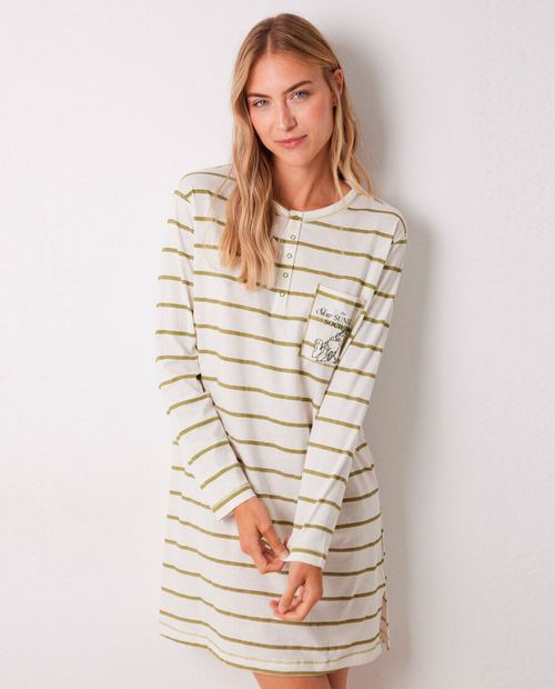 Camisón Women Secret rayado manga larga para mujer