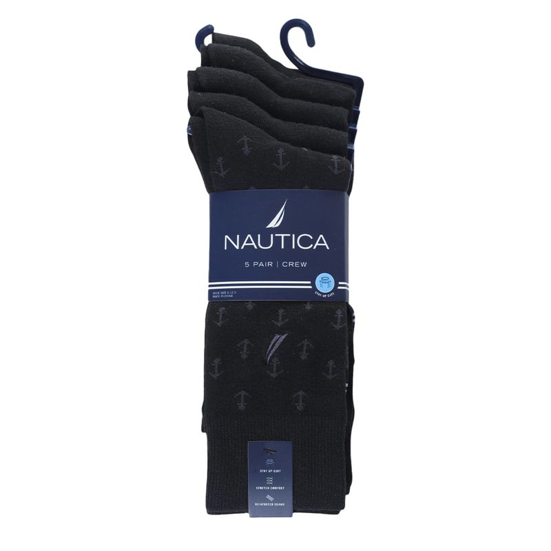 104776623-Pack-de-5-pares-de-calcetines-crew-Nautica-negros-para-hombre