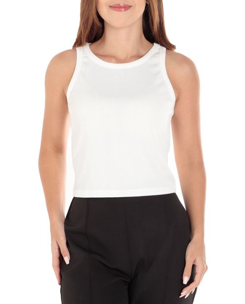 Camiseta Unexpected tank top blanca sin mangas para mujer