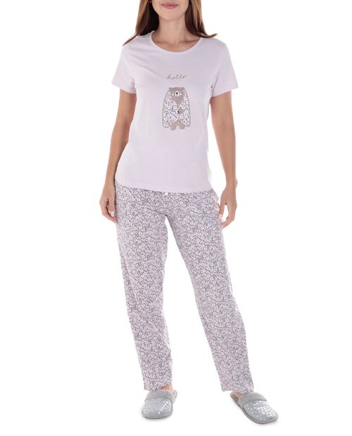 Pijama con pantalón Orange estampada para mujer