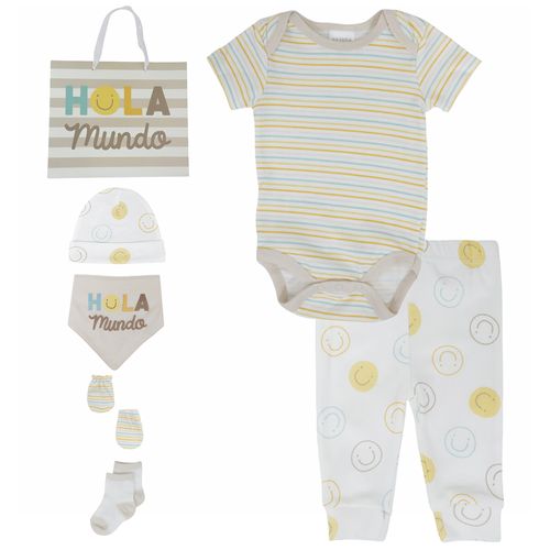 Set de regalo 7 piezas multicolor a rayas para bebé niño