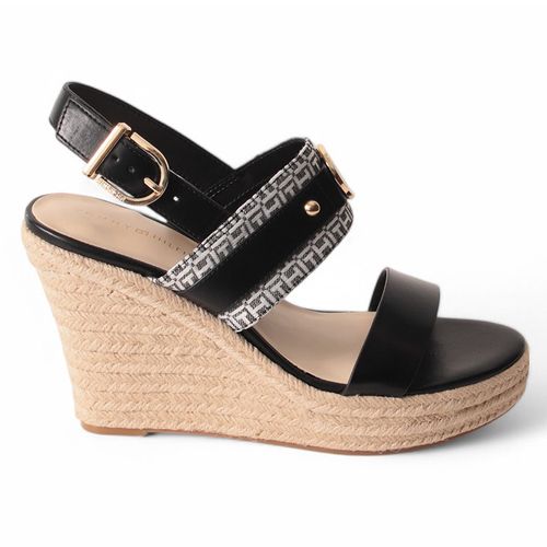 Sandalia casual Tommy Hilfiger color negro para mujer