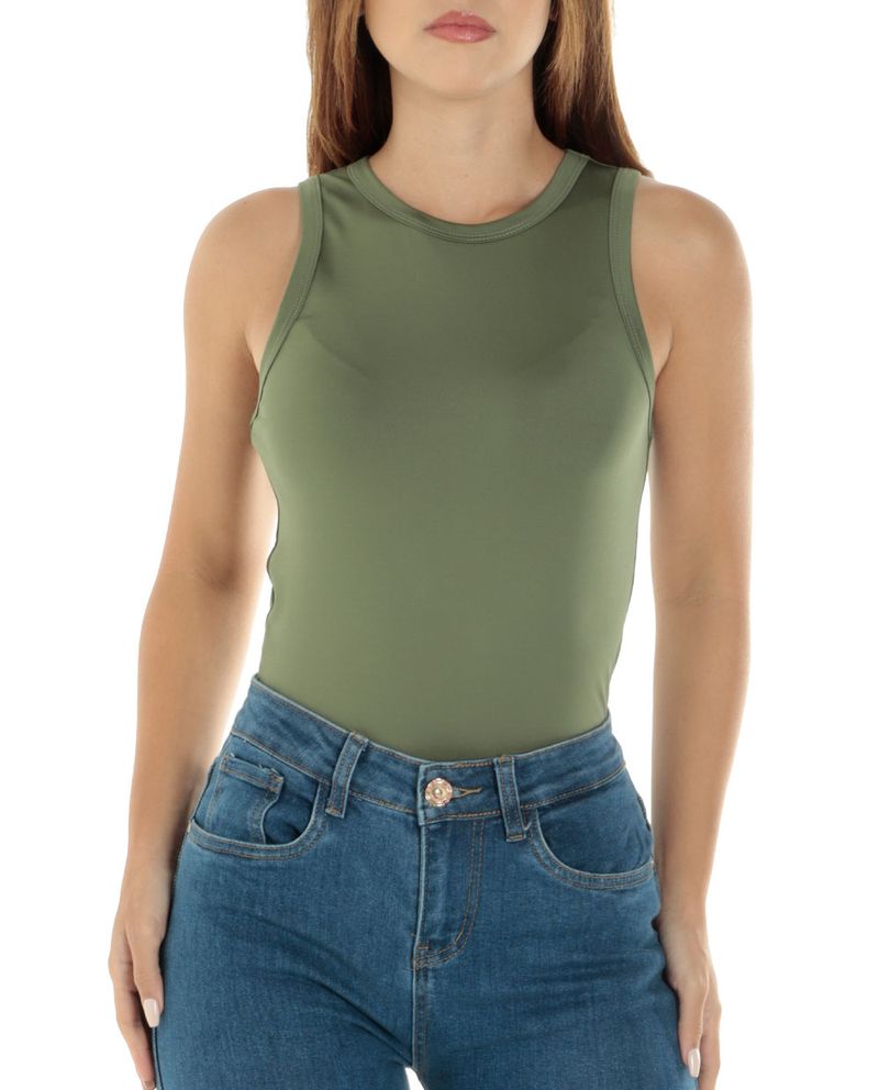 104724555-Camiseta-Orange-tank-top-verde-para-mujer