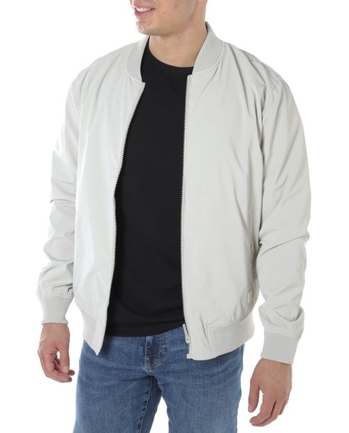 Chaqueta bomber Denim & Flower gris claro sólida para hombre