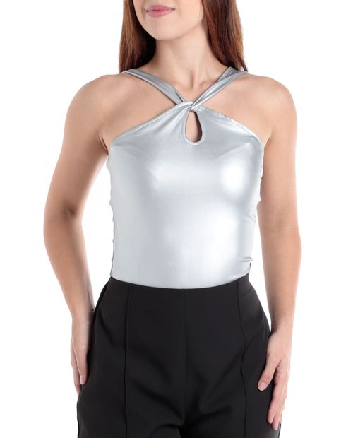 Bodysuit Unexpected plateada sin mangas para mujer