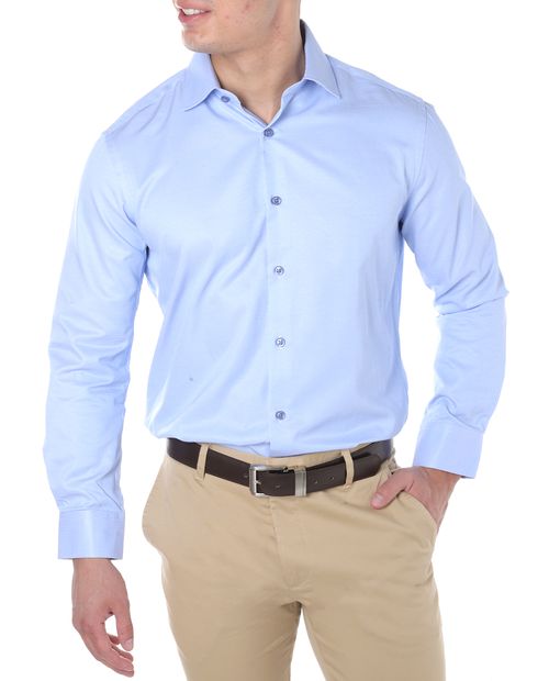 Camisa formal texturizada azul cielo Zanetti para hombre