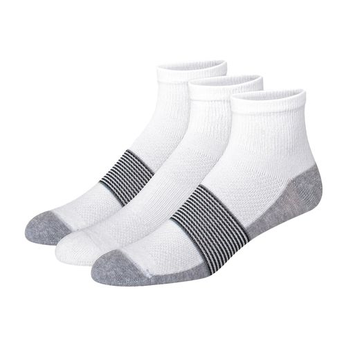 Pack de 3 pares de calcetines Hanes ankle blancos rayados para hombre