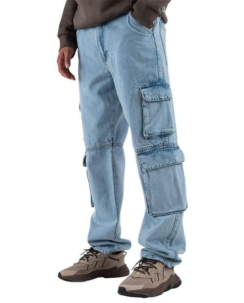 Jeans cargo Only & Sons straight fit celeste denim para hombre