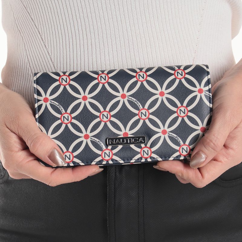 Billetera flap Nautica multicolor para mujer