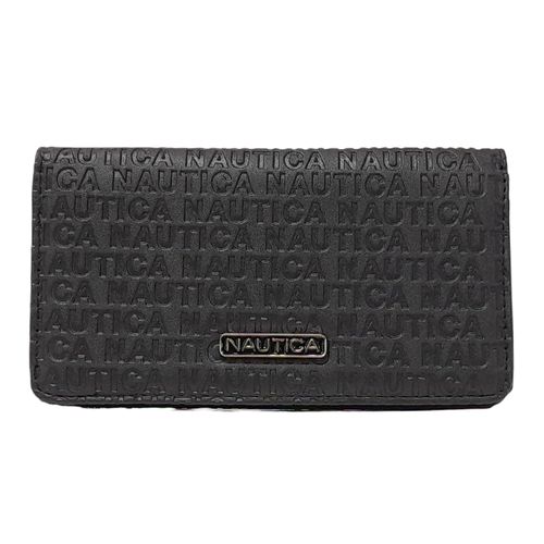 Billetera flap Nautica color negro para mujer