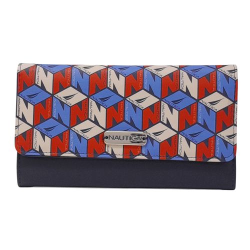 Billetera flap Nautica multicolor para mujer