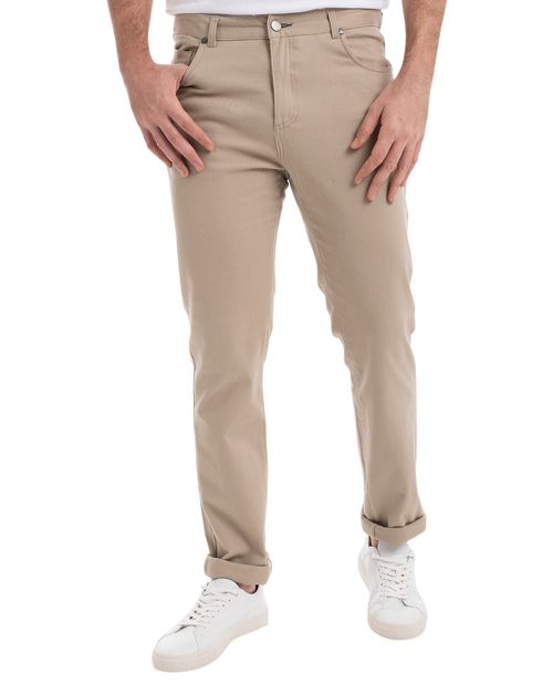 Pantalón 5 pocket Oscar de la Renta khaki sólido para hombre