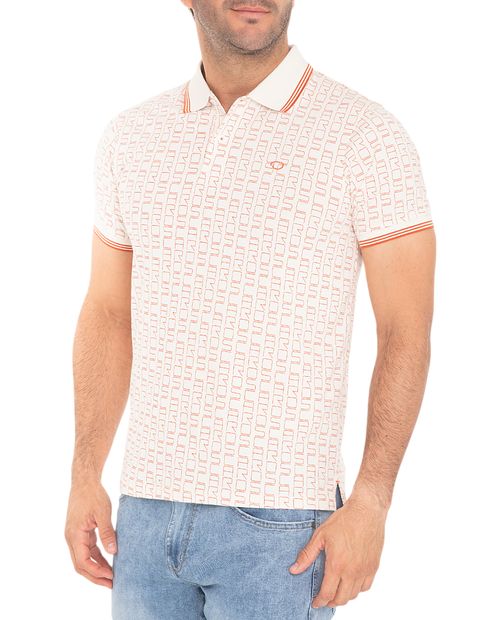Camisa polo Oscar de la Renta bicolor estampada para hombre