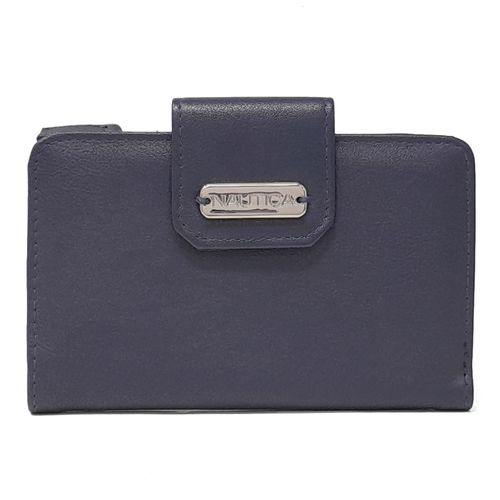 Billetera flap Nautica color azul para mujer