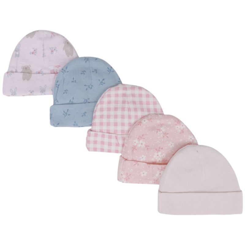Set-de-5-gorros-multicolor-con-estampado-para-bebe-niña-104837016
