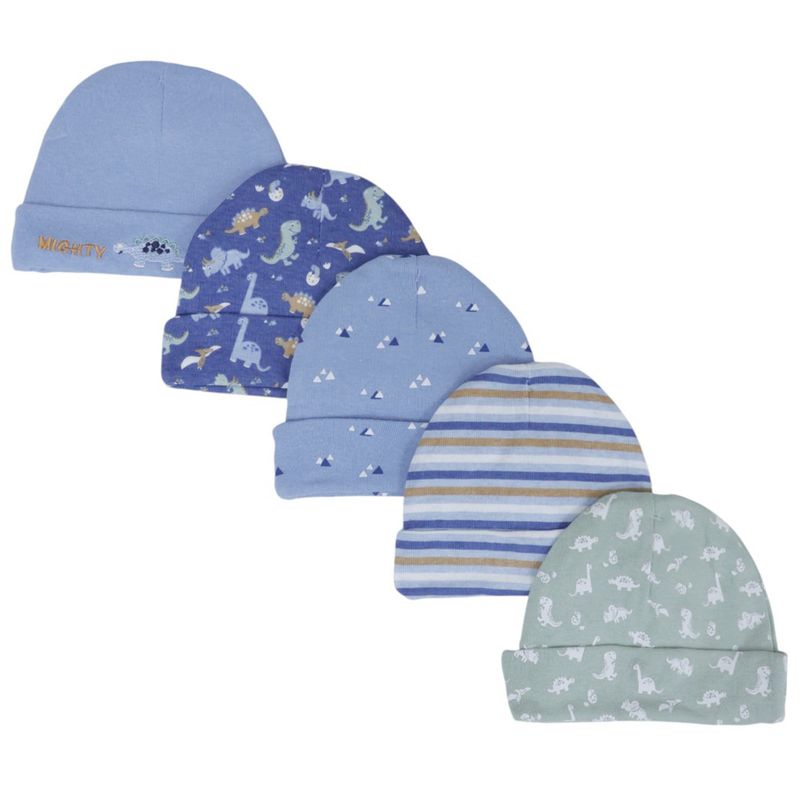 Set-de-5-gorros-multicolor-con-estampado-para-bebe-niño-104837017
