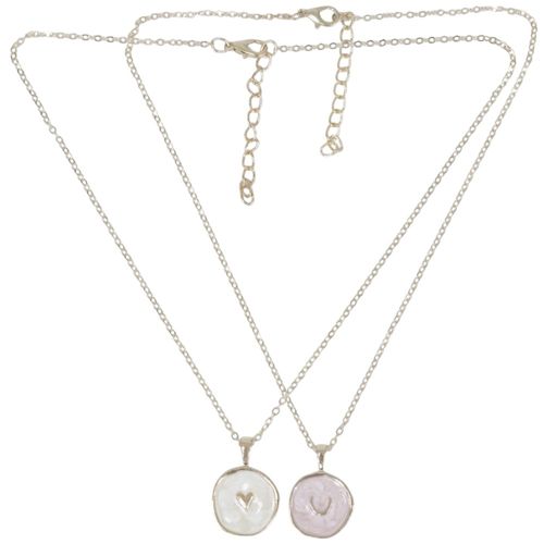 Set de 2 cadenas doradas sólido para niña