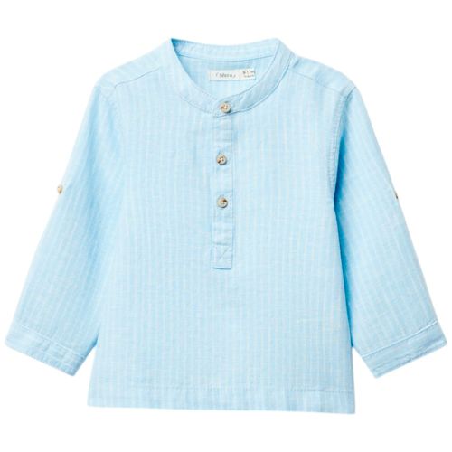 Camisa bicolor a rayas para bebé niño