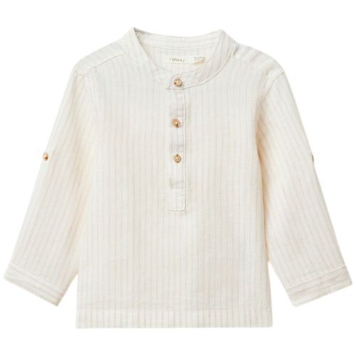 Camisa bicolor a rayas para bebé niño