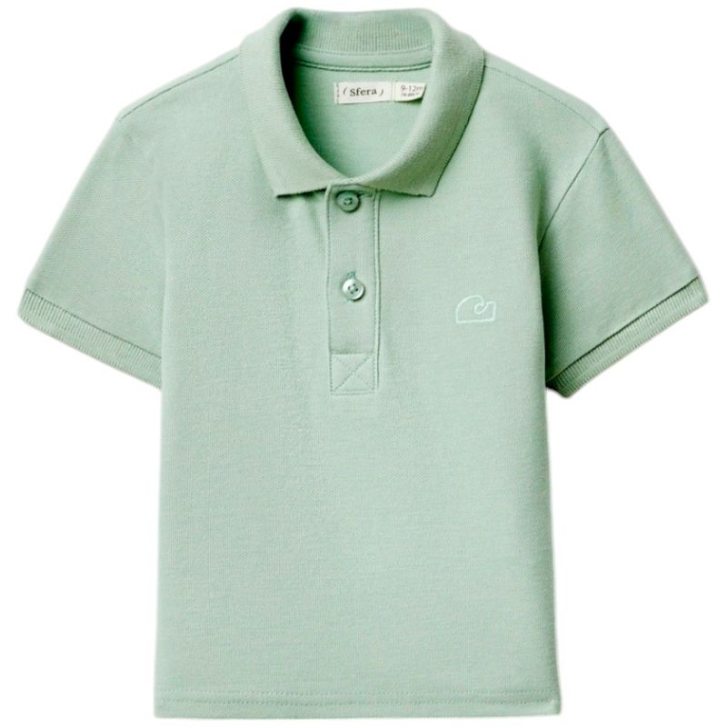 Camisa-polo-verde-solido-para-bebe-niño-104870957
