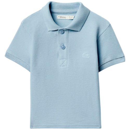 Camisa polo celeste sólido para bebé niño