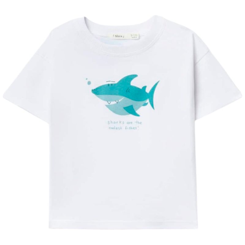 Camiseta-blanca-con-estampado-de-tiburon-para-bebe-niño-104871017