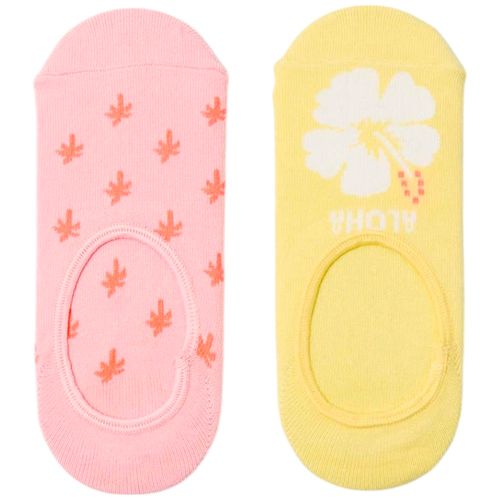 Set de 2 pares de calcetines bicolor con estampado para niña