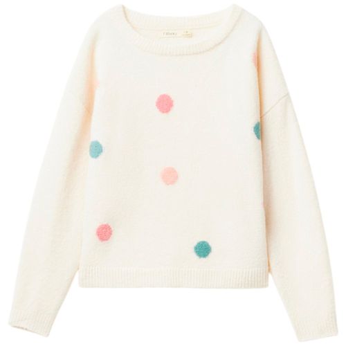 Suéter blanco con textura para niña