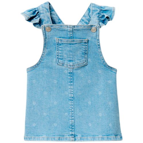 Overall azul con estampado de flores para bebé niña