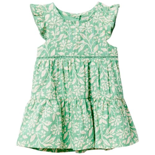 Vestido verde con estampado para bebé niña