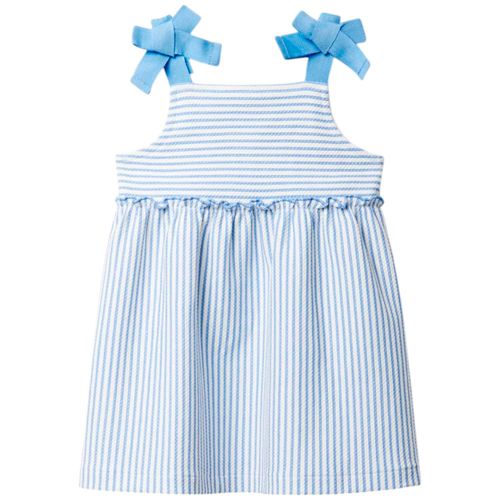 Vestido bicolor a rayas para bebé niña