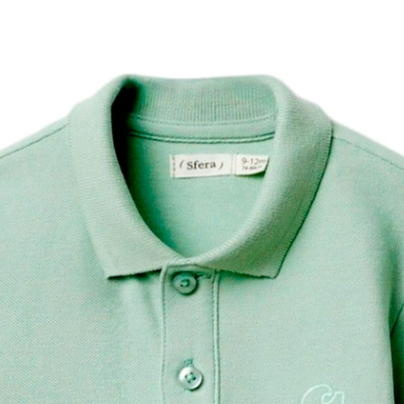 Camisa-polo-verde-solido-para-bebe-niño-104870957