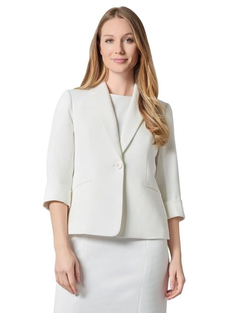 Chaqueta Kasper Separates formal blanca manga 3/4 para mujer