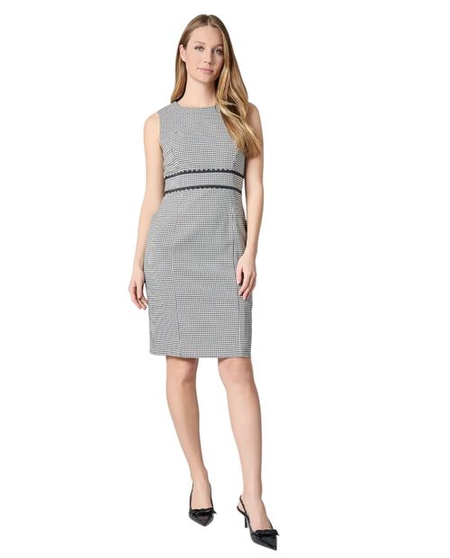 Vestido Kasper Separates formal cuadriculado sin mangas para mujer