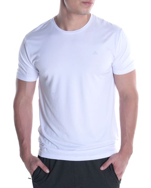 Camiseta deportiva Teammate blanca sólida para hombre