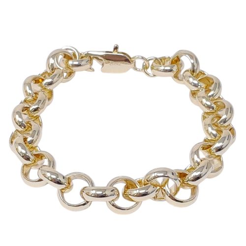 Pulsera de brass con baño de oro 1cm-7.5" para mujer