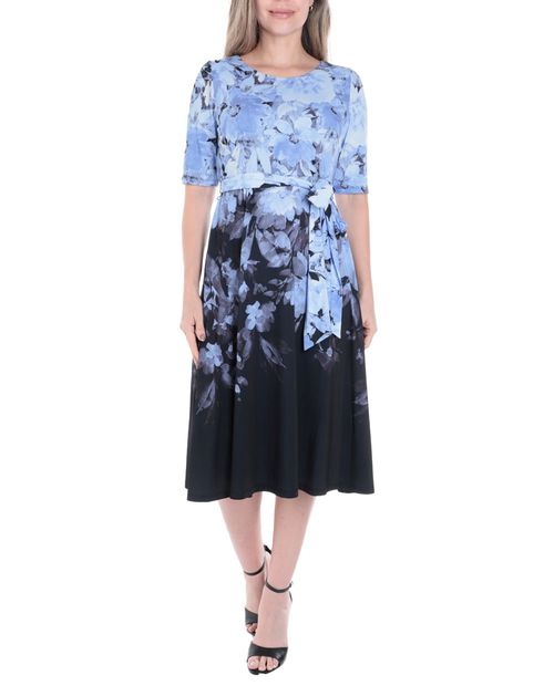 Vestido Kasper Separates formal estampado mangas 3/4 para mujer