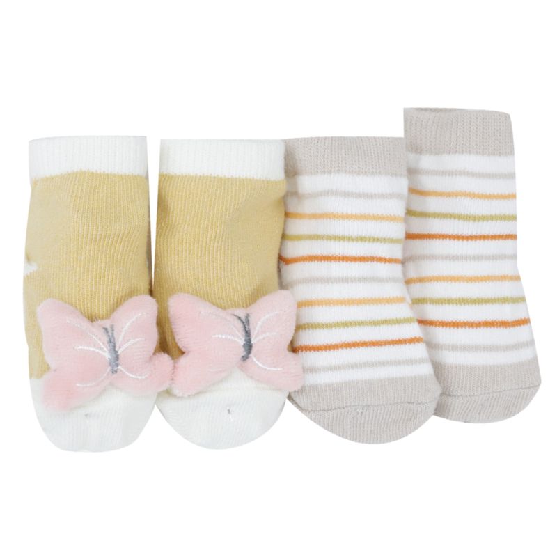 Set-de-3-saliveros-y-2-pares-calcetines-multicolor-con-estampado-para-bebe-niña-104463685