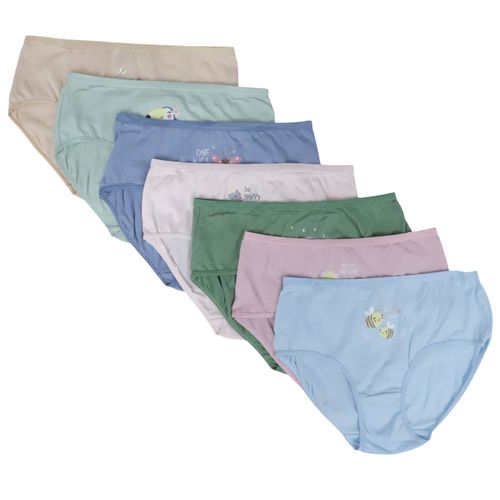 Set de 7 piezas ropa interior multicolor con estampado para niña