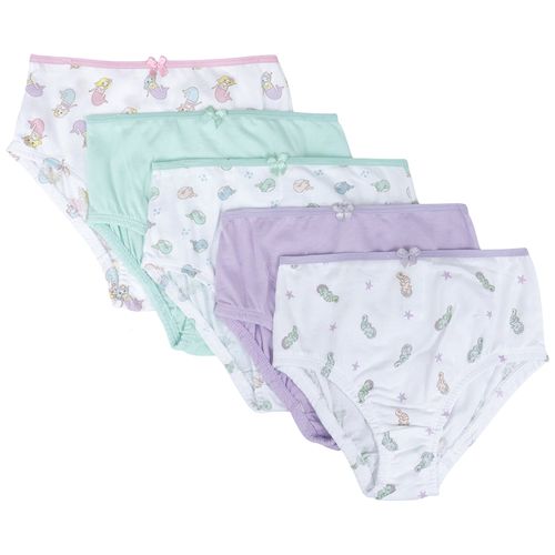 Set de 5 piezas ropa interior multicolor con estampado para niña