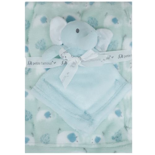 Frazada verde con mantita de seguridad para bebé niño
