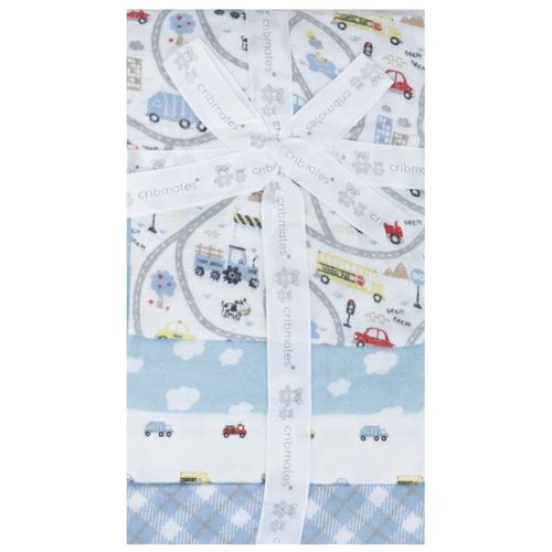 Set de 4 frazadas multicolor con estampado para bebé niño