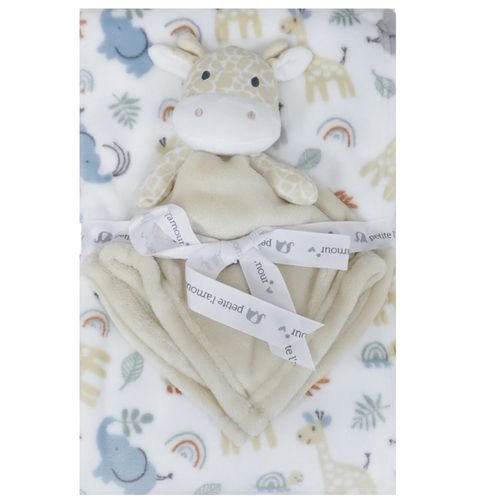 Frazada blanca con mantita de seguridad para bebé niño