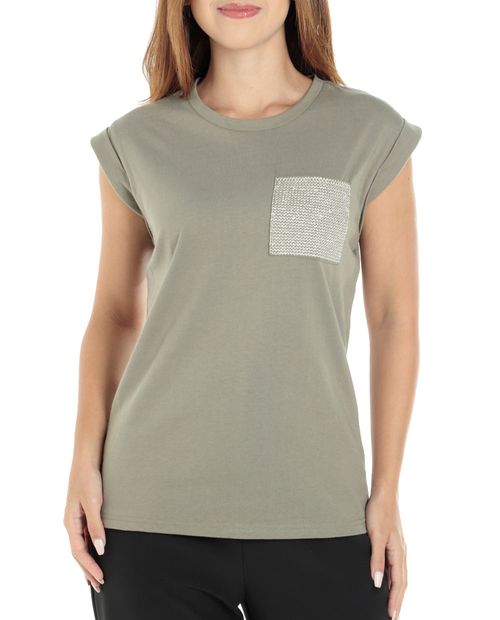 Camiseta Unexpected verde manga corta para mujer