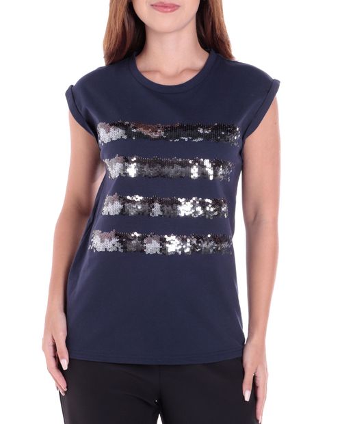 Camiseta Unexpected azul manga corta para mujer