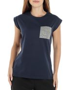 104731231-Camiseta-Unexpected-azul-manga-corta-para-mujer