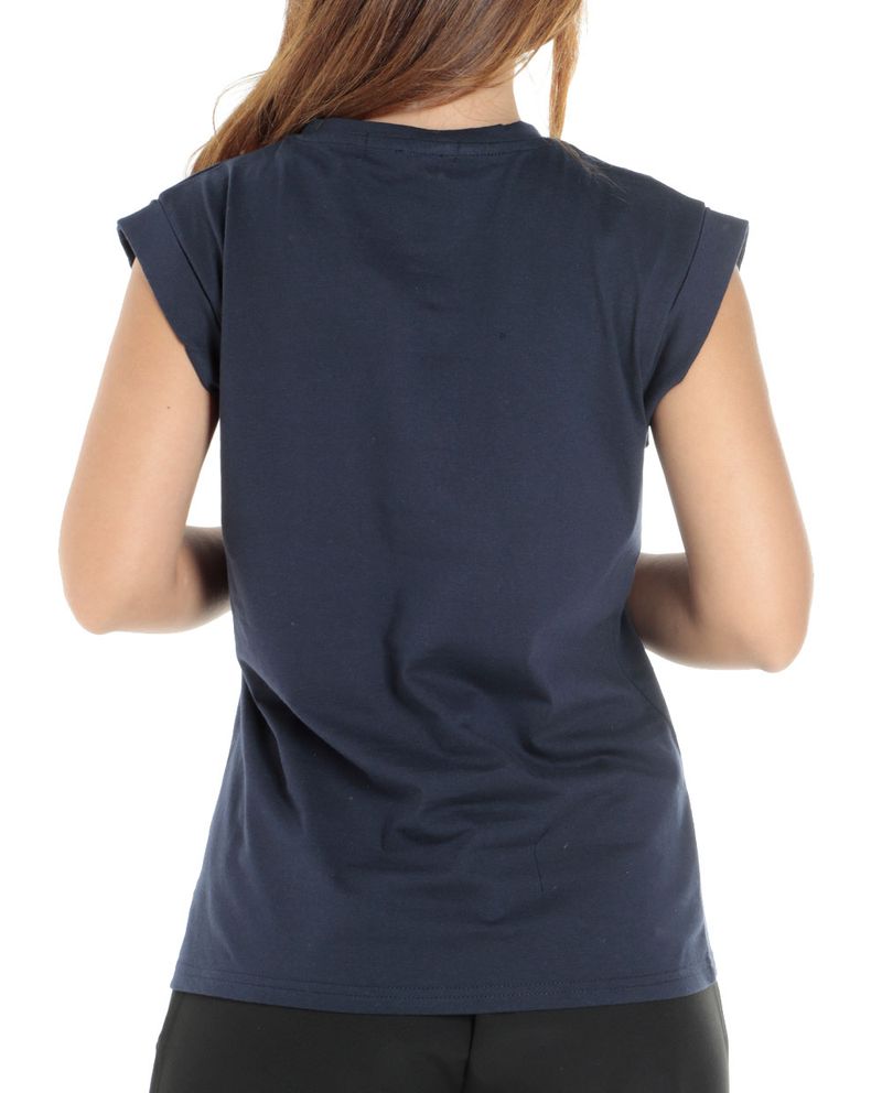 104731231-Camiseta-Unexpected-azul-manga-corta-para-mujer