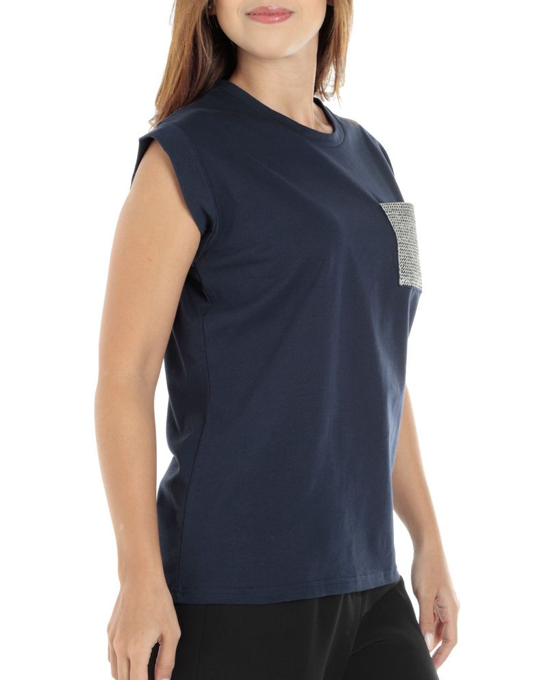 104731231-Camiseta-Unexpected-azul-manga-corta-para-mujer