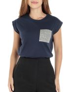 104731231-Camiseta-Unexpected-azul-manga-corta-para-mujer